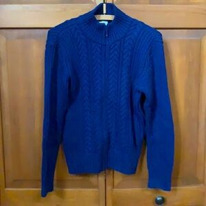 Talbots zip up cotton cardigan